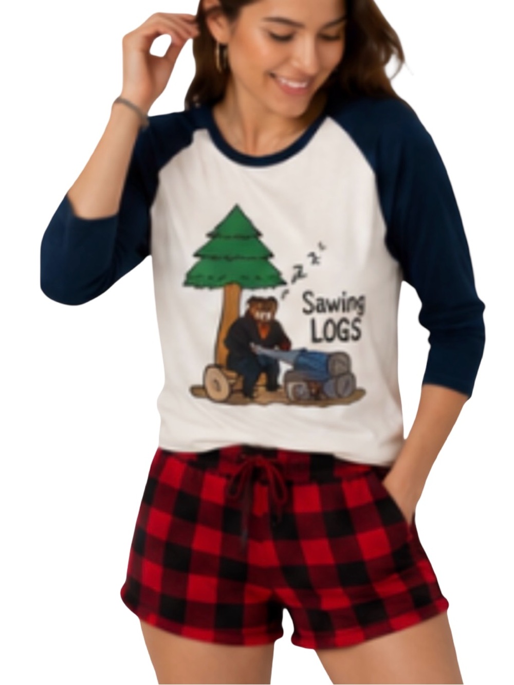 NEW Lazy One “Sawing Logs” Sleep Top XST NWOT